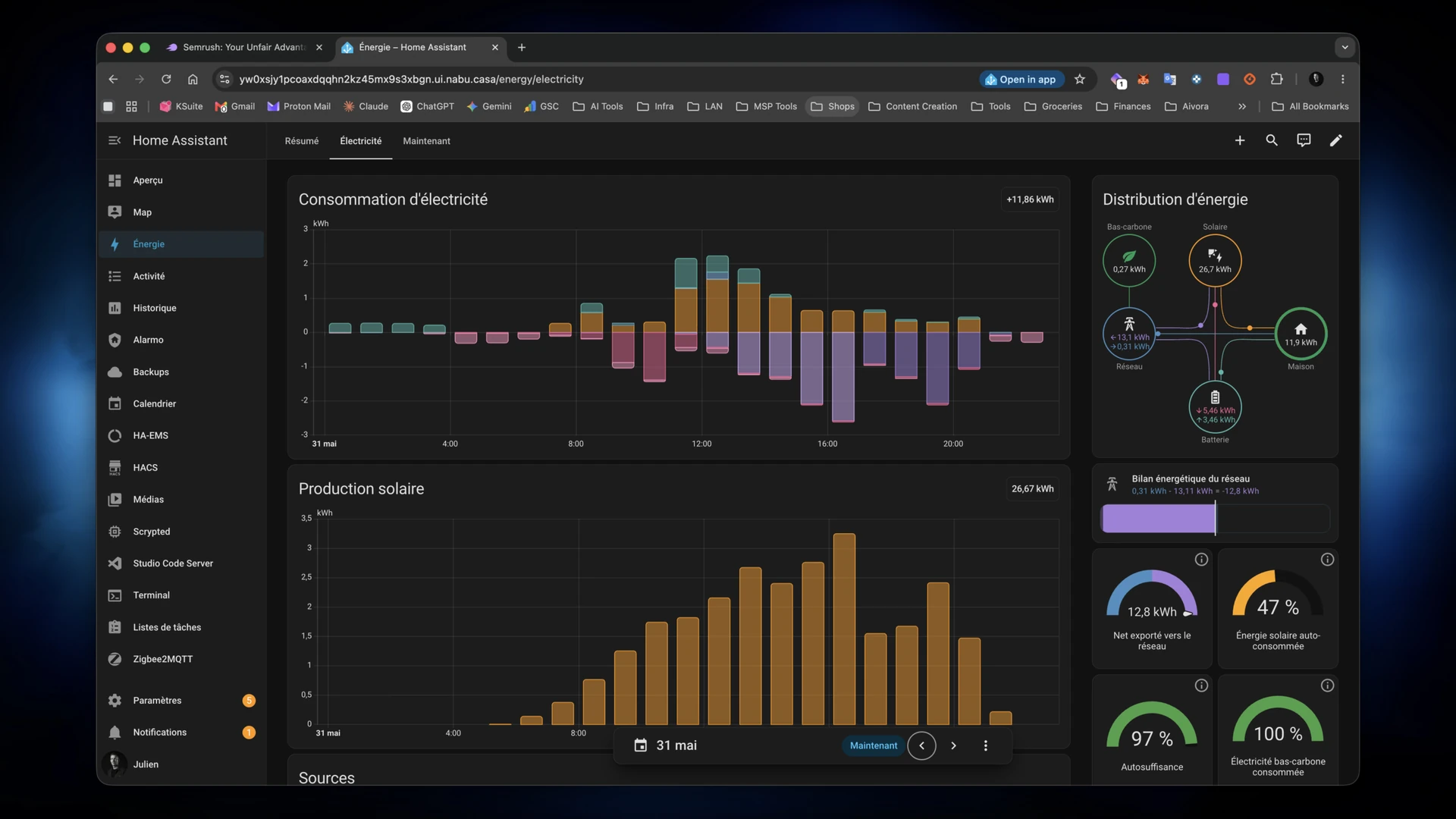 Conversation Claude avec Home Assistant via MCP : analyse des données énergie en direct